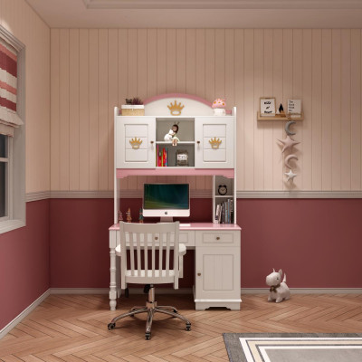 Desk Computer desk PC-Table children's desk Childrens room Wood Pink