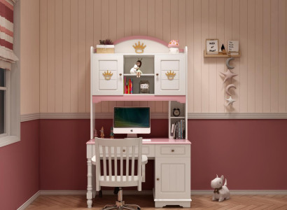 Desk Computer desk PC-Table children's desk Childrens room Wood Pink