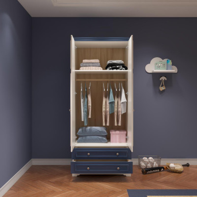 Childrens room Cabinets Wardrobe Wood Wardrobe Design Blue Clothes cabinets
