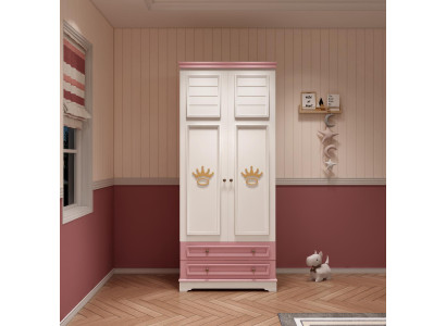 Cabinets Wardrobe Wardrobe Wood Design Childrens room Pink 85 cm new