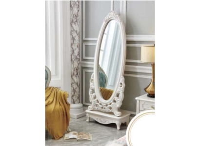 Classic r Design Mirror Large Standing Mirror Baroque Rococo Standing Oval new White