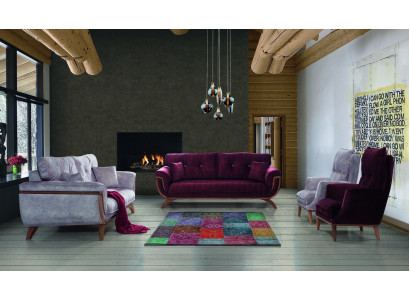 Colorful Sofa set Purple Sofa Couch Seat Upholstery Suite 4pcs. Set 3311
