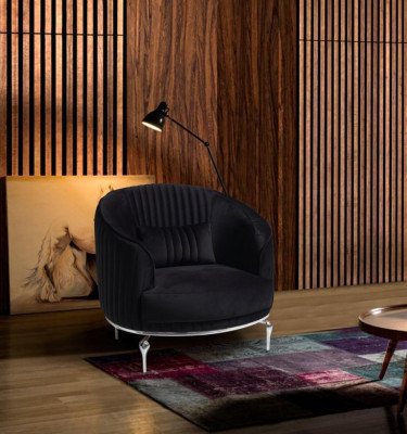 Sofa set Living room Sofa set 3+1 Seater Modern Black Sofa Set