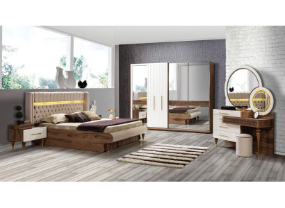 Bedroom Set 5 pcs Design Luxury Bed Chesterfield Complete Set