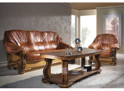 Antique style leather sofa couch sofa set 3+2+1 seater Italian leather upholstery