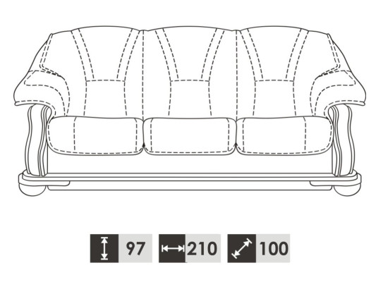 Sofa set 3+1+1 Seater Classic r Living landscape Upholstery Couches Sofas new
