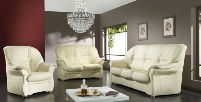 Classic Sofa Genuine leather Sofa set 3+1 Seat Couch Upholstery Suite Set