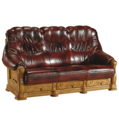 Classic Sofa set Couch Upholstery Sofa 100% Genuine Leather Wood 3+1