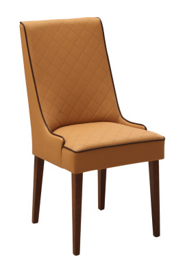 Set of 4x Designer Chair Leather Armchair Upholstery Chairs Gastro Dining room Wood