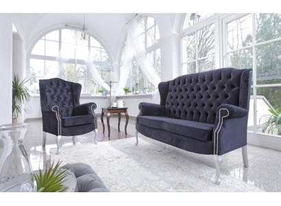 Classic Chesterfield Two-seater 2 Seater Sofa Couch Upholstery Velvet Couches