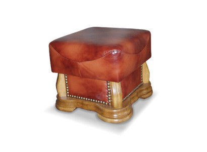 XXL Footstool Club Lounge Stool Leather Textile Decor Ottoman Designer Pufa