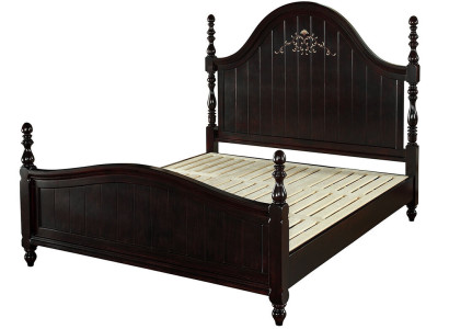 Designer Bed Country House Wood Hotel Metal Beds Double Bedroom Wood Furniture