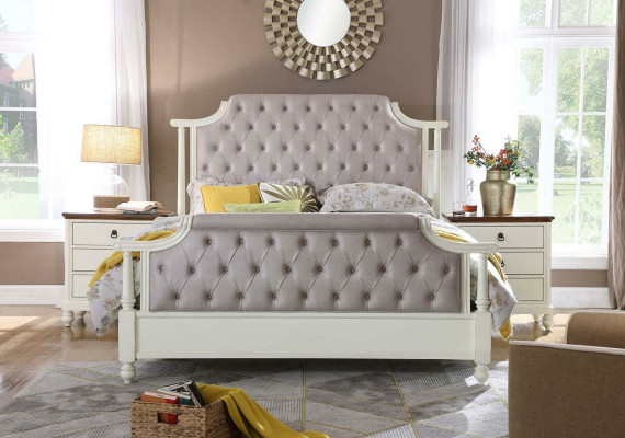 Bedroom Complete Set Royal Baroque Bed Dressing table Bedside table 6 pieces.