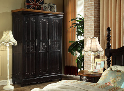 Wardrobe Antique Style Cabinets Black Country House Furniture Bedroom Wardrobe
