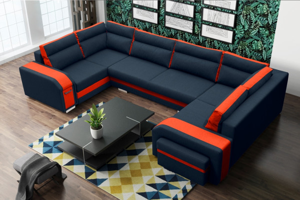 XXL Living landscape Corner sofa Sofa Couch Upholstery Suite Corner Designer U-shape new