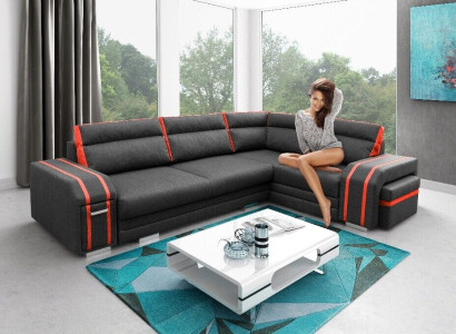 Upholstered sofa Lounge sofa Couch Seating group Living room Cushion Sofa Corner sofa