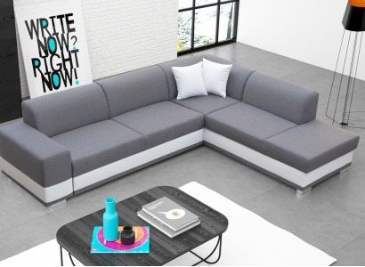 Upholstered sofa Lounge sofa Seating group Couch Living room with cushions L-shape sofa