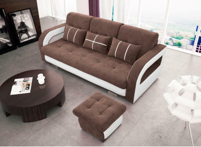 Sofa Couch Upholstery Sofas Couches Sofa bed Bed function 3 Seater + Stool new