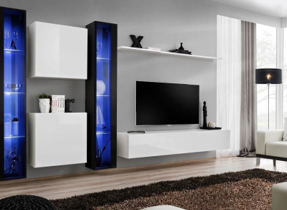 Group Wall unit Modern Wall shelf Designer wall cabinet Luxury Wood Furnishings
