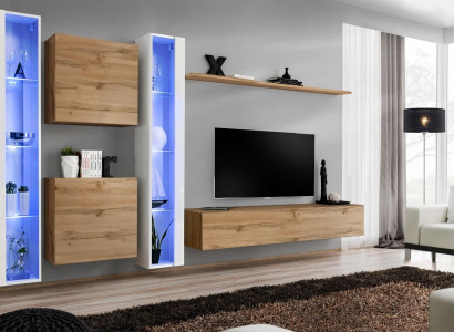 Living room furniture Wall cabinet TV lowboard Brown sideboard Complete Furnishings