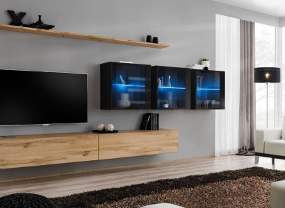 Wall unit 340cm Luxury Furniture Wall Cabinet Modern Complete Wall Shelf Design