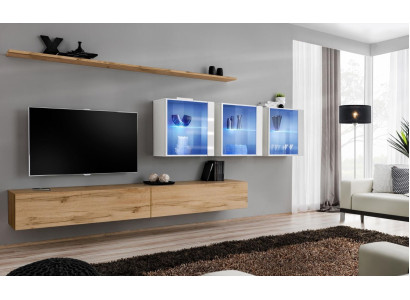 Living room furniture style modern design TV lowboard wall shelves complete wall cabinet