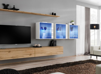 Living room furniture style modern design TV lowboard wall shelves complete wall cabinet