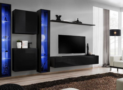 Living room furniture set designer 2x wall cabinet hanging display case Furnishings