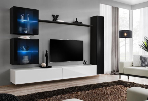 Wall unit set 6 pieces luxury furnishings living room designer TV lowboard wall cabinet
