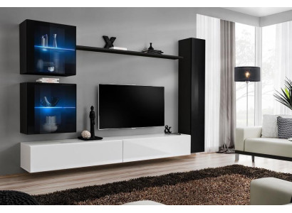 Wall unit set 6 pieces luxury furnishings living room designer TV lowboard wall cabinet