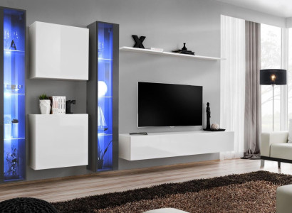 Wall unit Complete Set 6-piece hanging display case Living room furniture wall cabinet