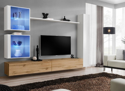 Living room Complete Wall unit Set 6 pieces. Designer Luxury Furnishings Wall Cabinet