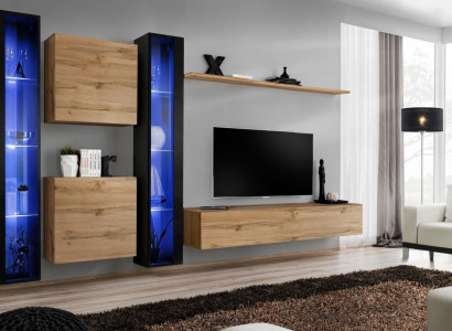 Living Furniture Complete Wall unit Wardrobe Wall Cabinet Set Hanging Display case Furnishings