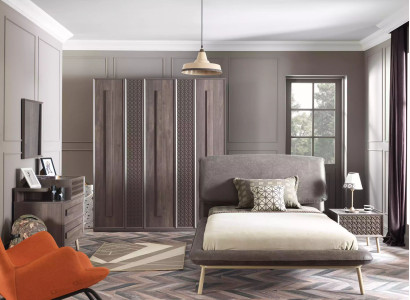 Children's furniture Children's room Suite youth bed bed wood gray set 5 pieces
