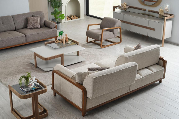 Living room Upholstery Couch Set Designer Armchair Side table Furniture