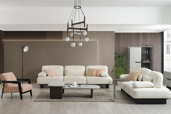 Designer White Couches Luxurious Living room Sofa set Elegant Armchair