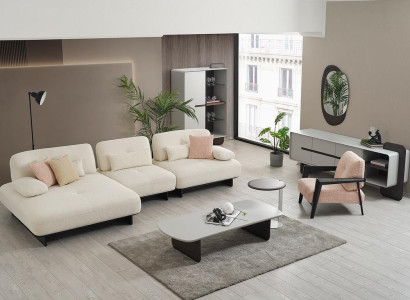 Modern Living landscape Corner sofa Coffee table Side table Armchair 4-piece set