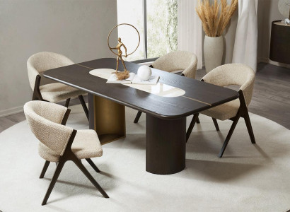 Dining room Modern Furniture Designer Dining set Black Table 4x Chairs
