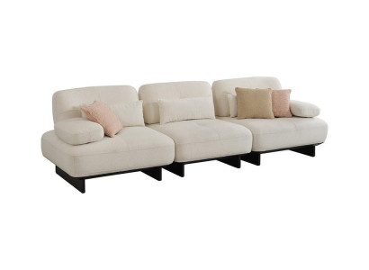 Elegant four-seater designer living room white 4-seater fabric couch furniture