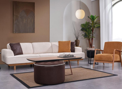 Complete e Living room Sofa set Designer Upholstery Armchair four seater