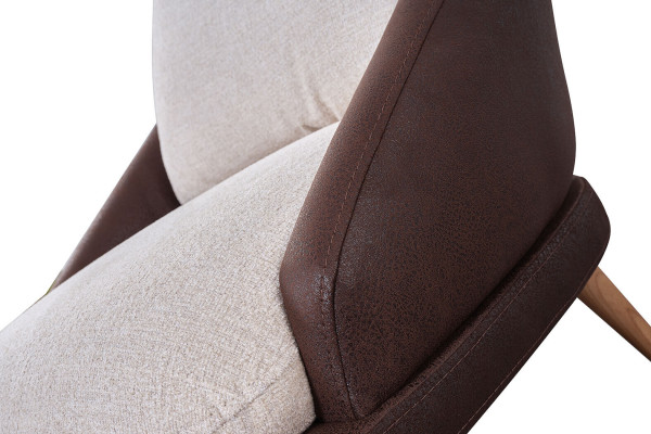 Brown and white sofa set Living room three-seater luxury armchair 2-piece set