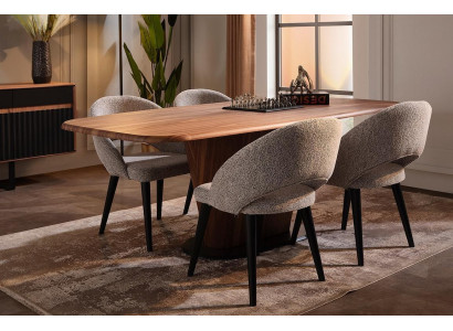 Complete e Dining room Suite Rectangular Dining table 4x Upholstery Chairs