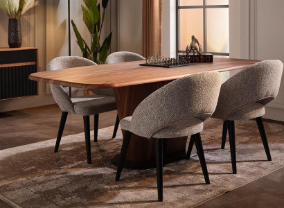 Complete e Dining room Suite Rectangular Dining table 4x Upholstery Chairs