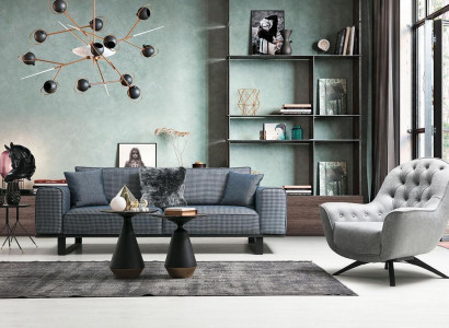Luxurious living room seating furniture designer three-seater Chesterfield armchair