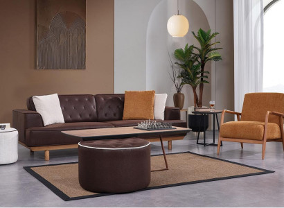 Elegant Living Room Furniture Modern 3-Seater Luxurious Single Seater 2-Piece Set
