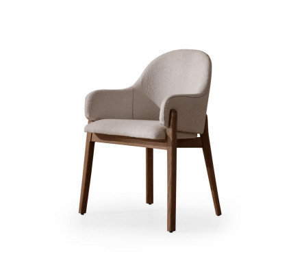 White-brown Dining room Suite Modern dining table 6x upholstered chairs 9 pieces