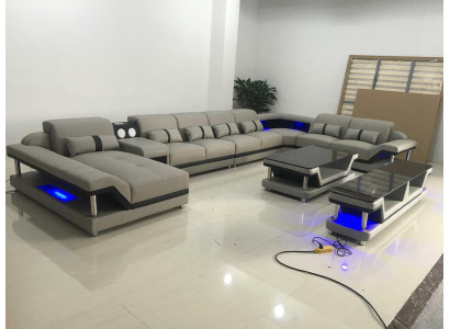 Design Sofa Complete set Suite Upholstery Corner sofa Corner sofa Couch Sideboard Table