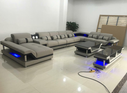 Design Sofa Complete set Suite Upholstery Corner sofa Corner sofa Couch Sideboard Table