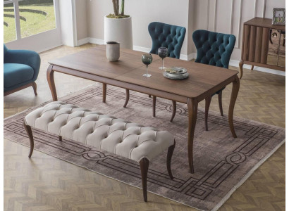 Chesterfield Dining room Stool and 4X Upholstered Chairs Dining room Dining table