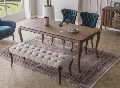 Chesterfield Dining room Stool and 4X Upholstered Chairs Dining room Dining table
